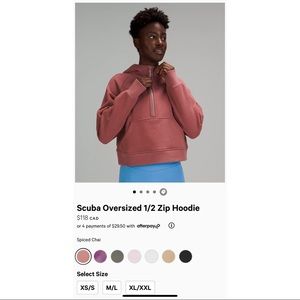 NWOT Lululemon Scuba Oversized 1/2 Zip Hoodie